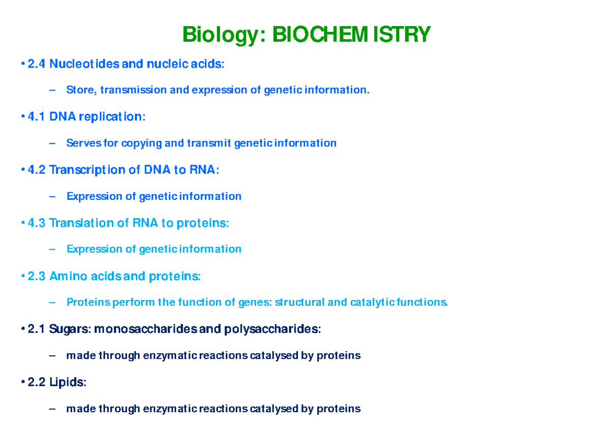 Biochem DNA Replication, Transcription And Translation - Biology ...