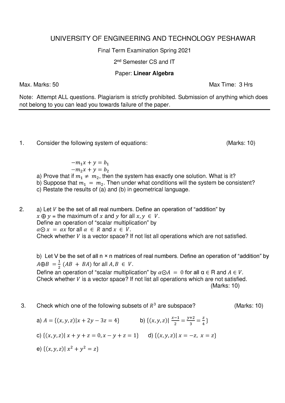 csit-final-term-linear-algebra-spring-2021-online-university-of