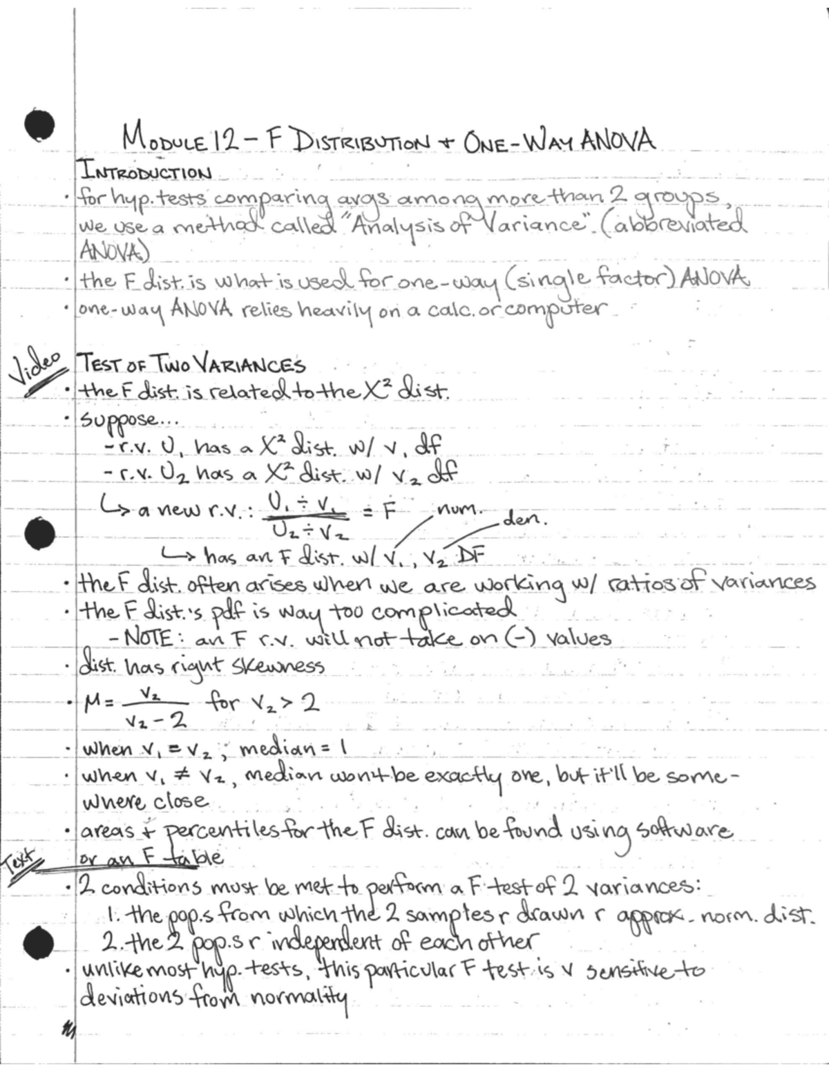 Module 12 f distribution and one way anova econ1500 studocu