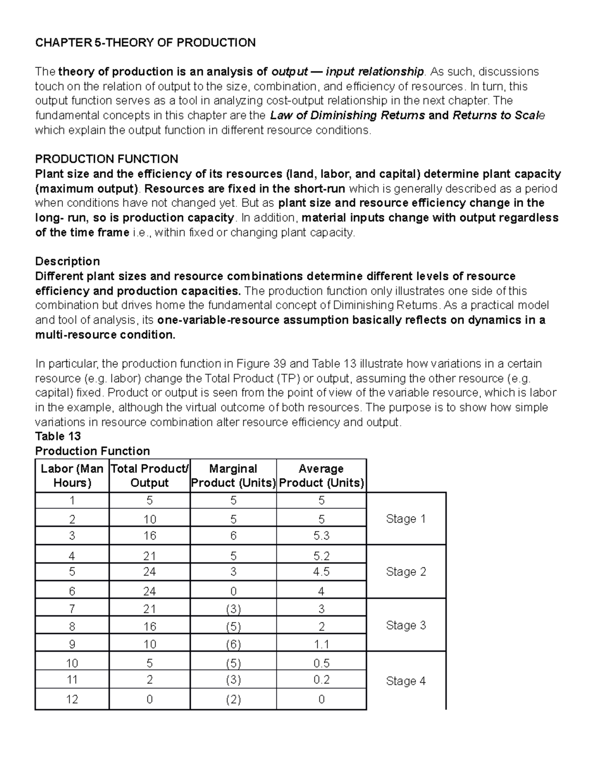 Chapter 5- Theory OF Production - CHAPTER 5-THEORY OF PRODUCTION The ...