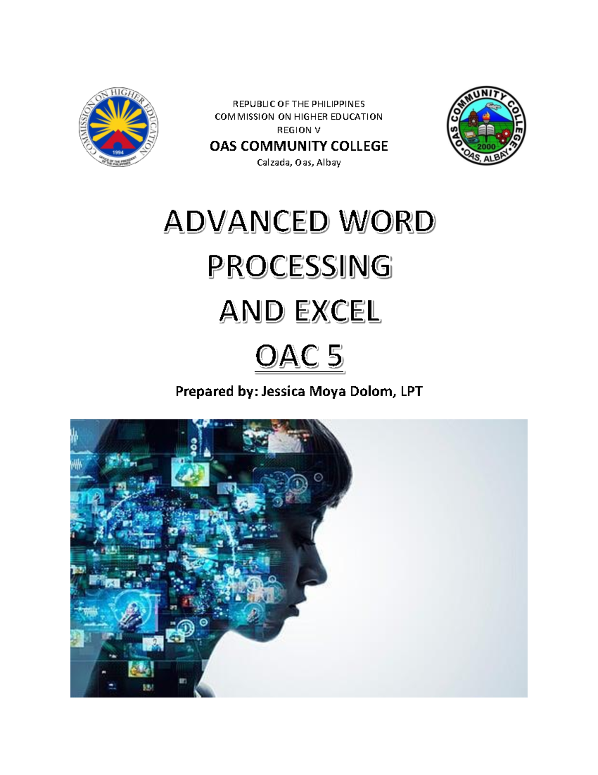 Advanced Word Processing Excel Module 1 1 - REPUBLIC OF THE PHILIPPINES ...