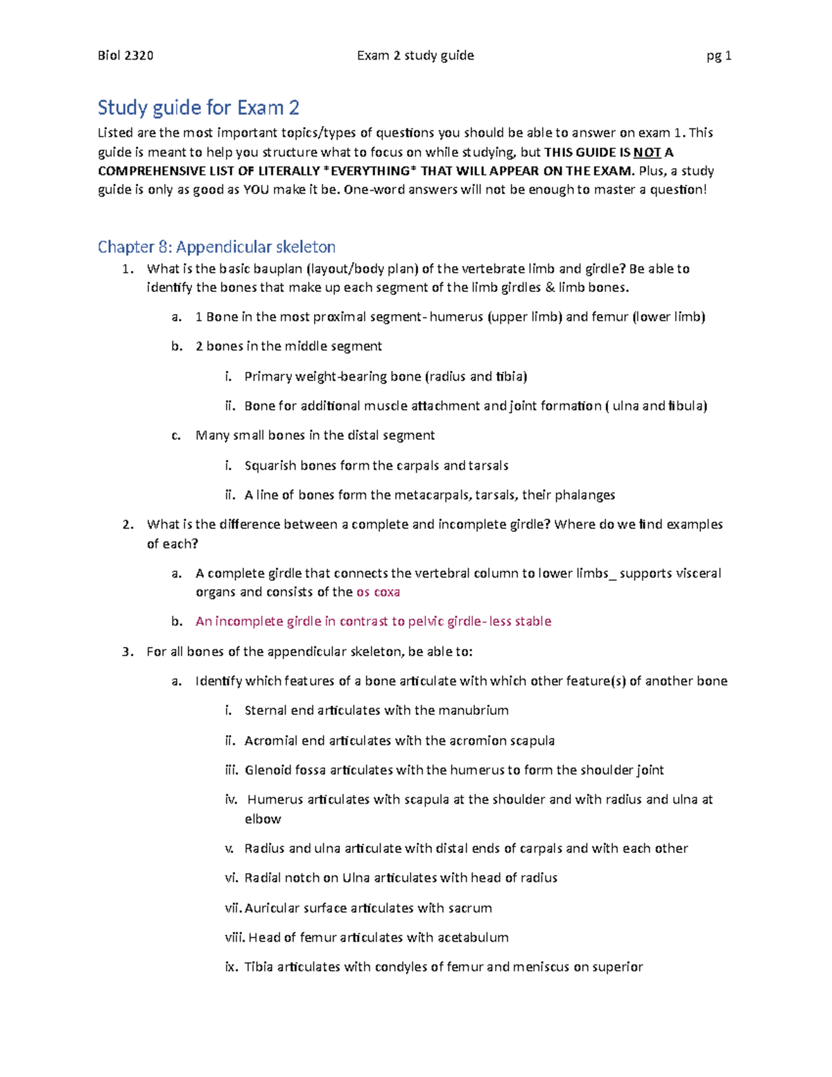 Exam 2 Study Guide (4) Pdf - Study Guide For Exam 2 Listed Are The Most ...