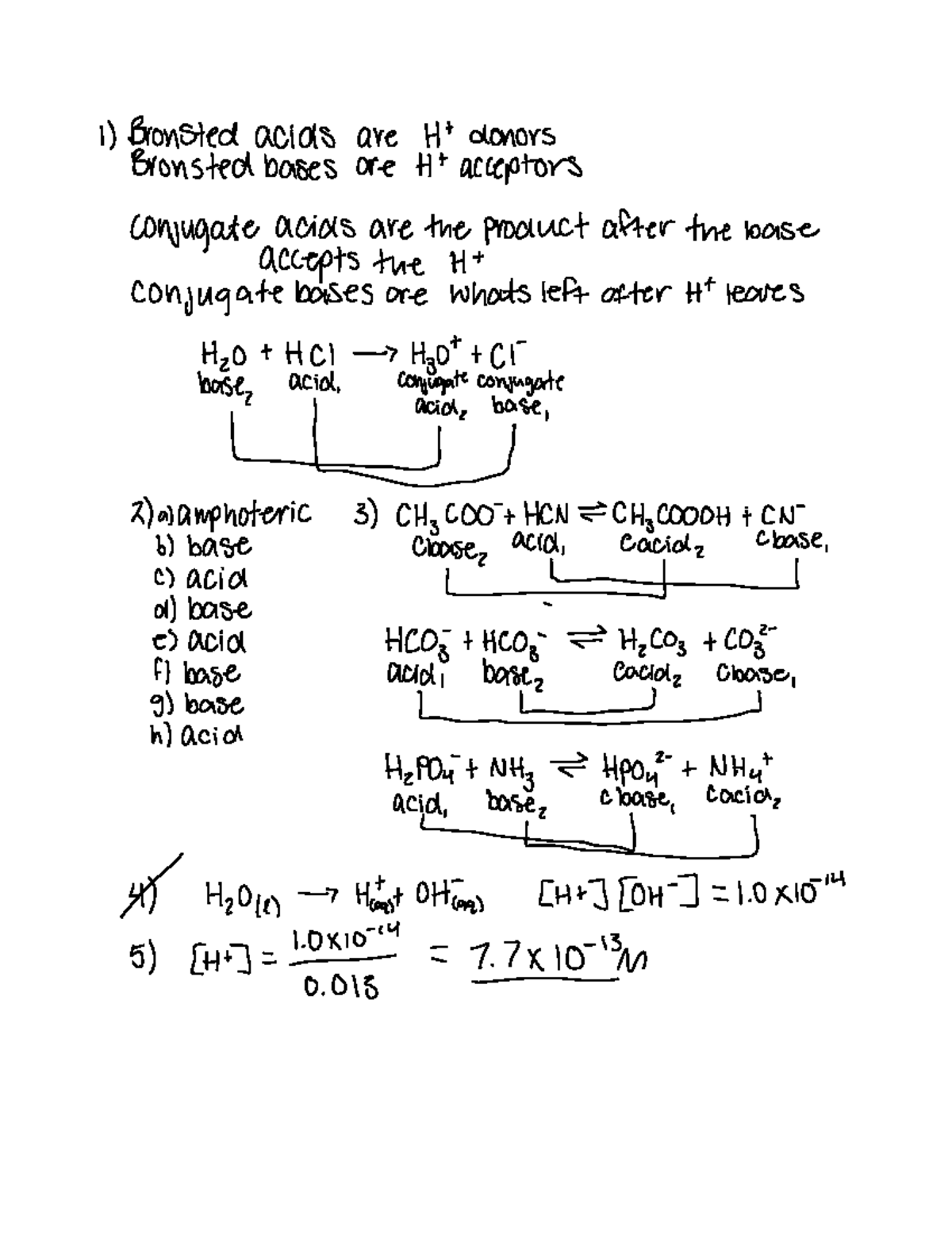 Problem set 4 - Robert McGaff - 1 Bronsted acids are Ht donors ...