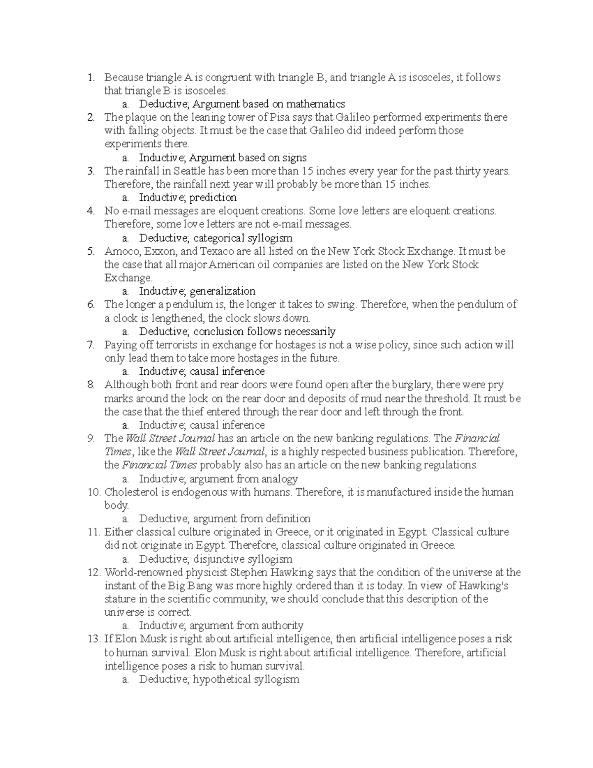 Logic 1.3 Assignments - Because triangle A is congruent with triangle B ...