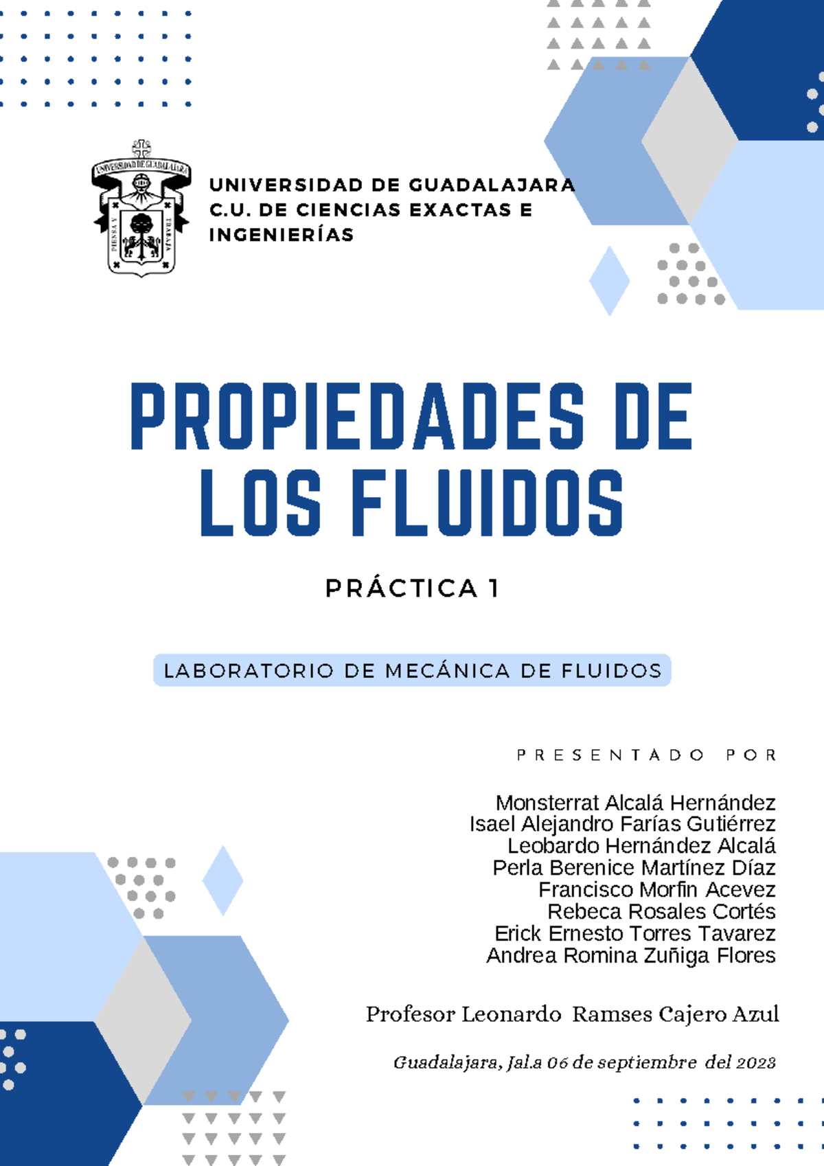 Práctica 1. Propiedades de los fluidos - PROPIEDADES DE LOS FLUIDOS P R ...