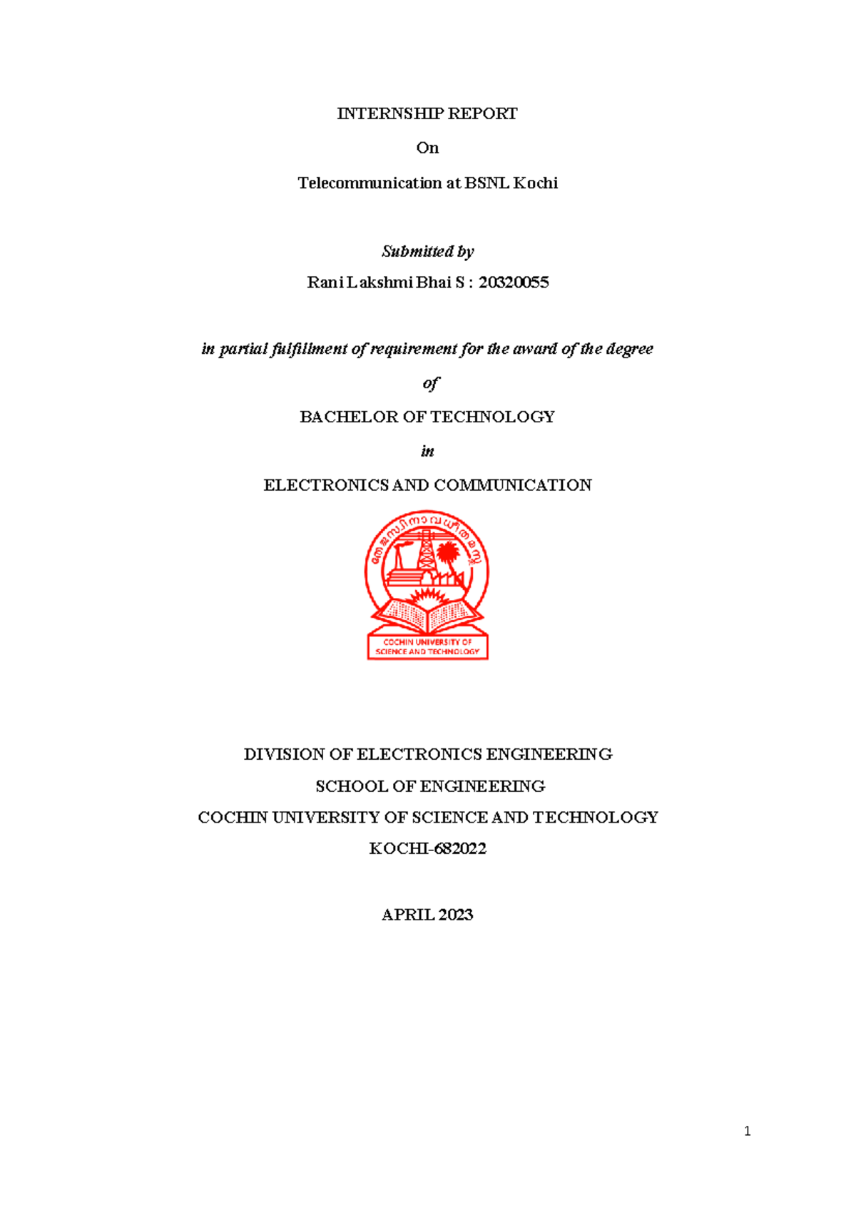 BSNL Report final removed - Electronics and communication engineering ...