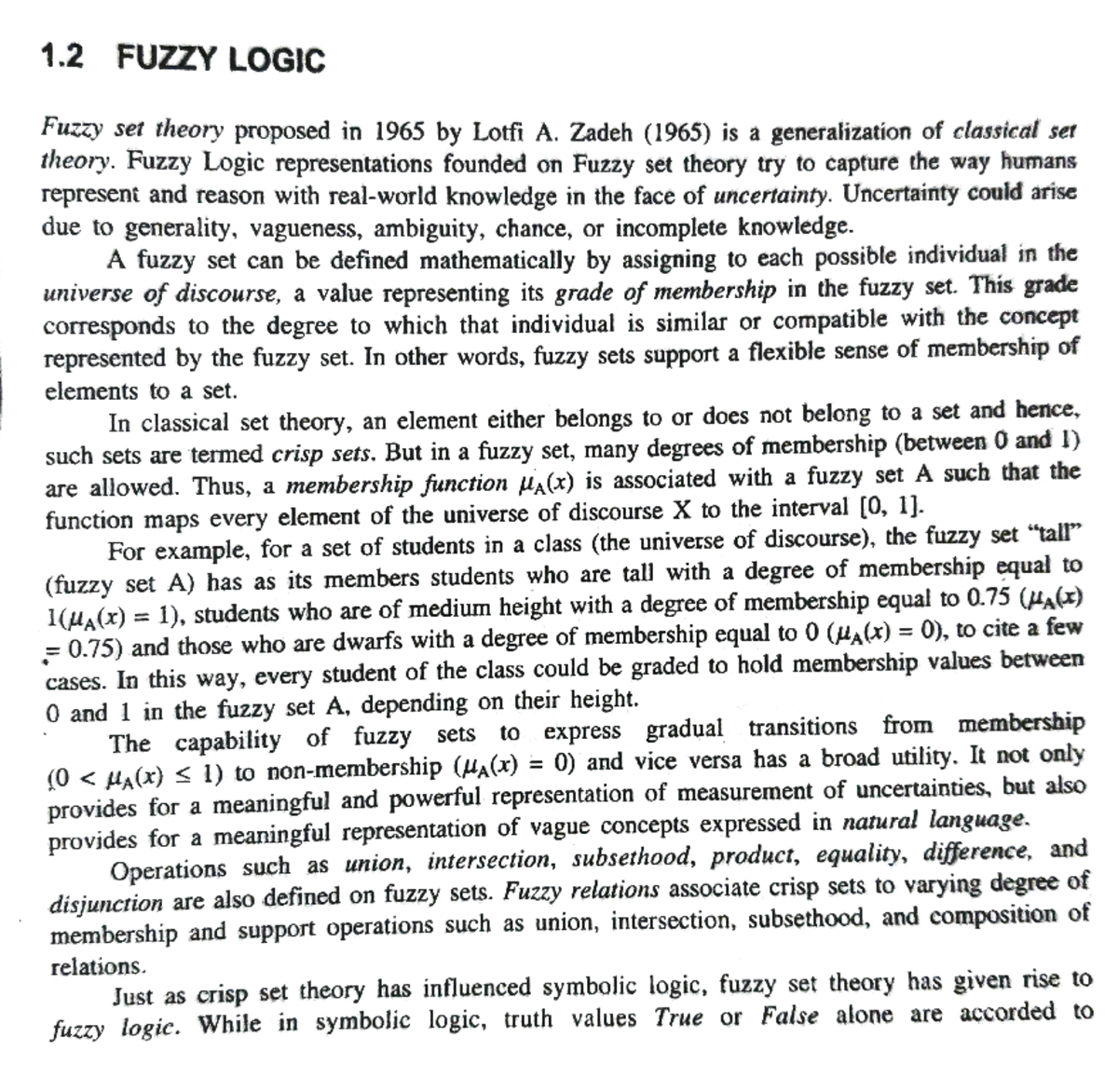 Fuzzy Logic IMportantLecture Notes Notes book V.V.IMP Master in Science ...