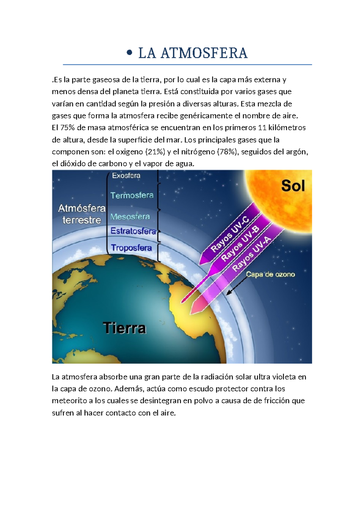 La Atmosfera La Atmosfera Es La Parte Gaseosa De La Tierra Por Lo Cual Es La Capa Más 9561