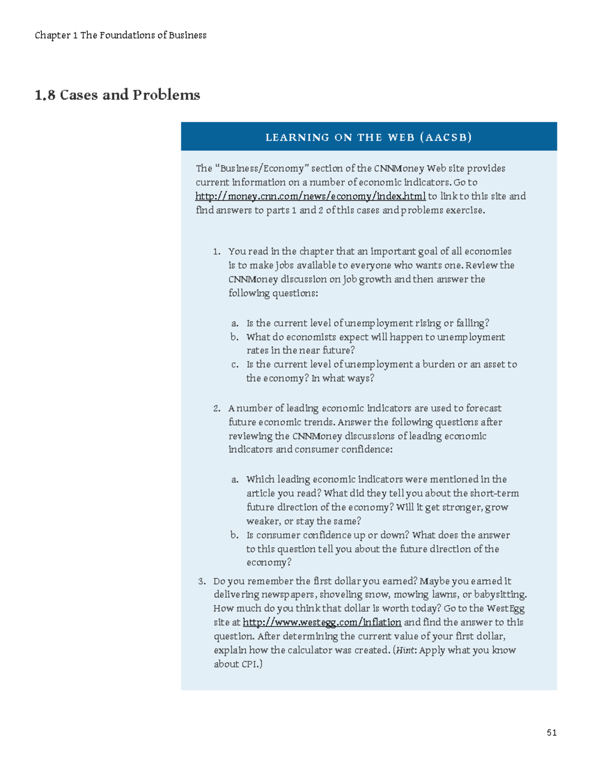 Introduction to buisness-8 - 1 Cases and Problems L E A R N I N G O N T ...