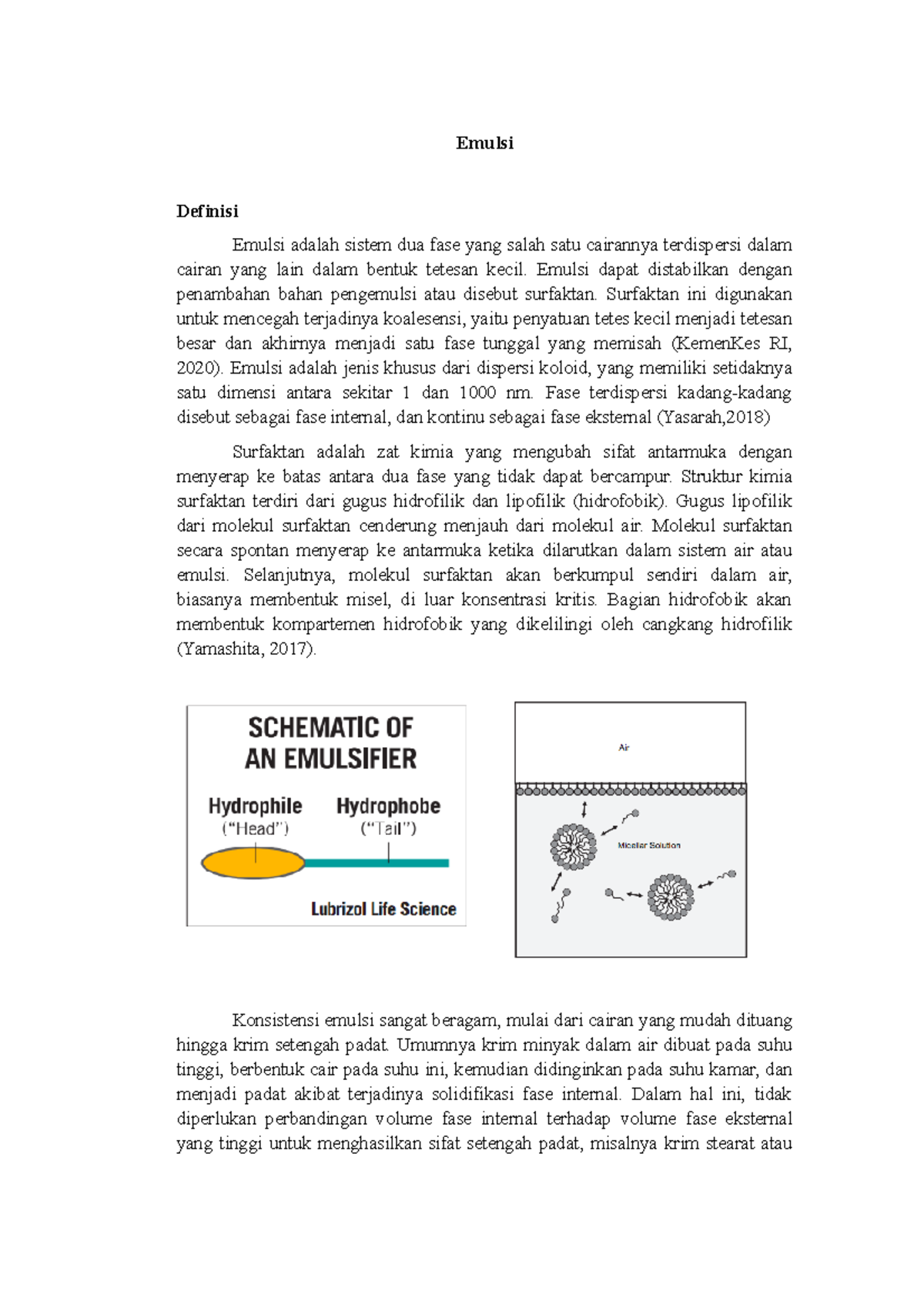 Emulsi - Emulsi Definisi Emulsi Adalah Sistem Dua Fase Yang Salah Satu ...