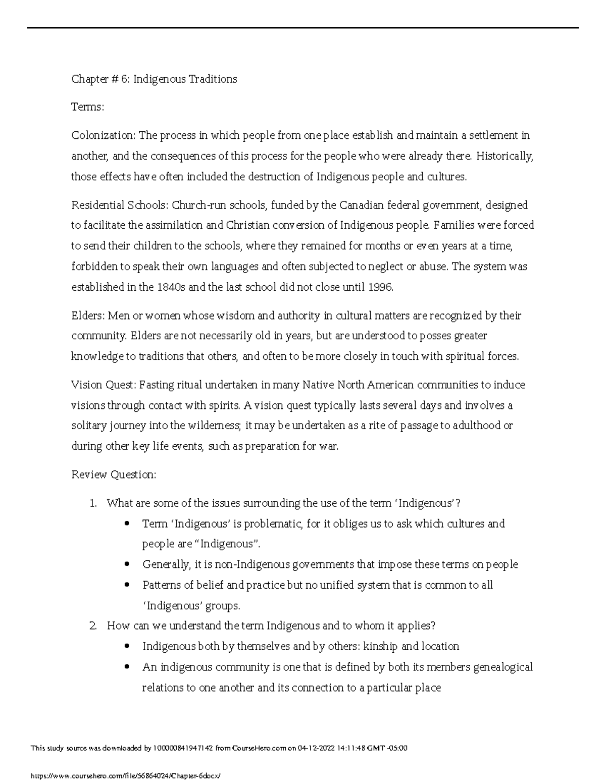 Chapter 6 REVIEW final exam introduction to western - rlgn 1324 - U of ...