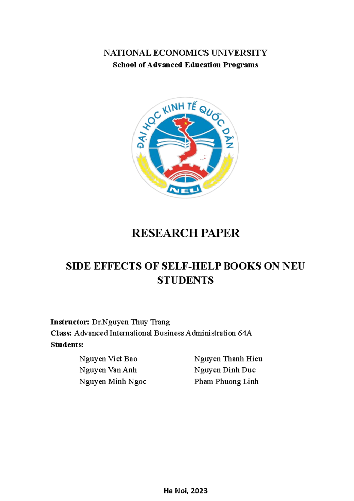 Final Research Report Group 3 final edition - NATIONAL ECONOMICS ...