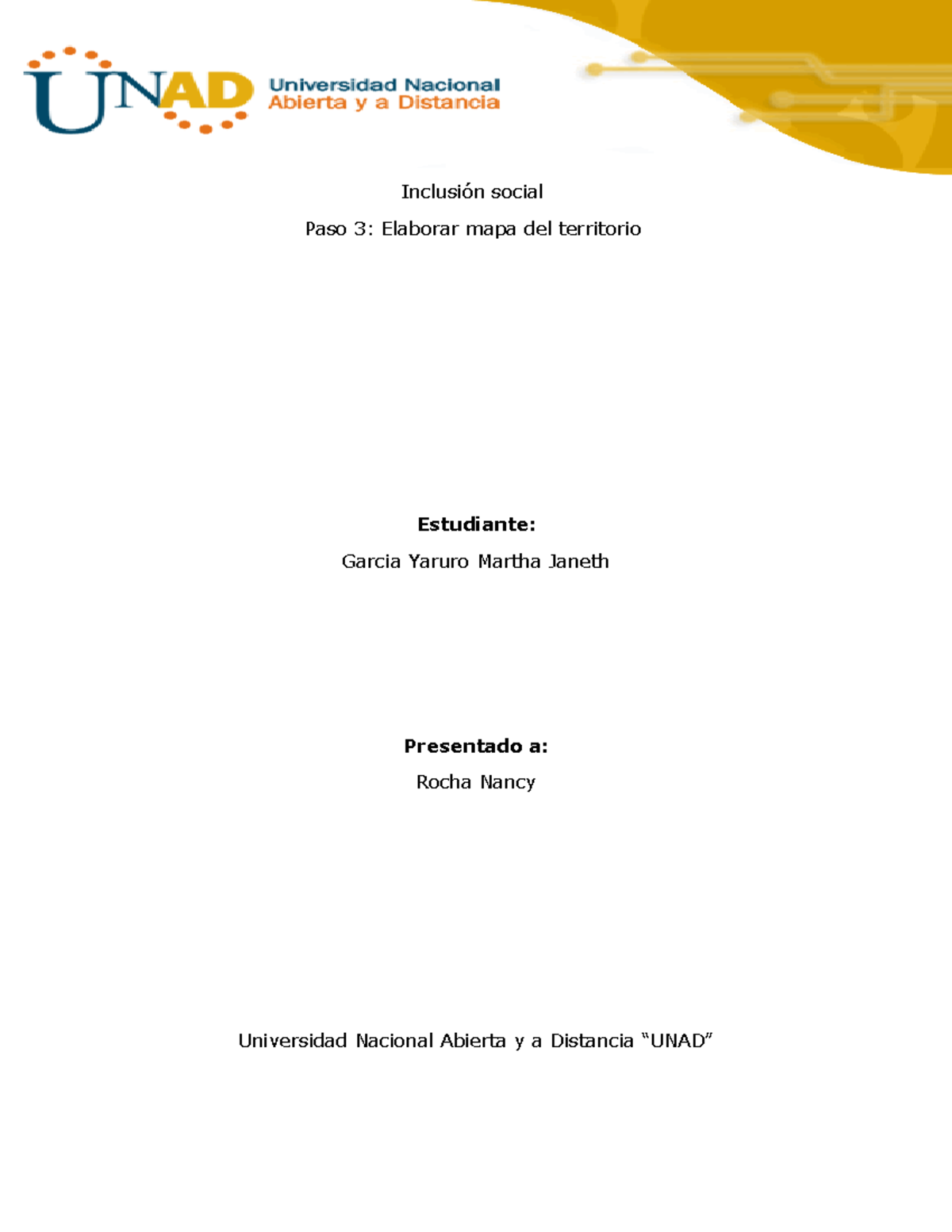 Paso 3- Elaborar Mapa del Territorio - psicología - UNAD - Studocu