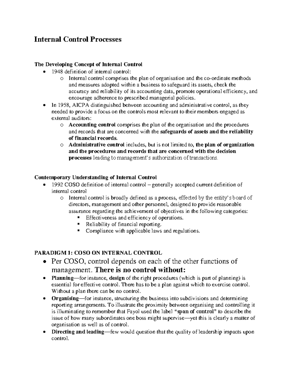 Chapter-6 Internal-Control-Processes - Internal Control Processes The ...