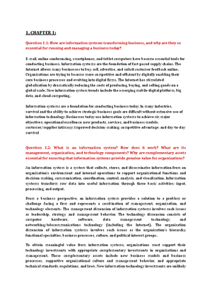 CHAP1 - content slide of chapter 1 MIS - Management Information Systems ...