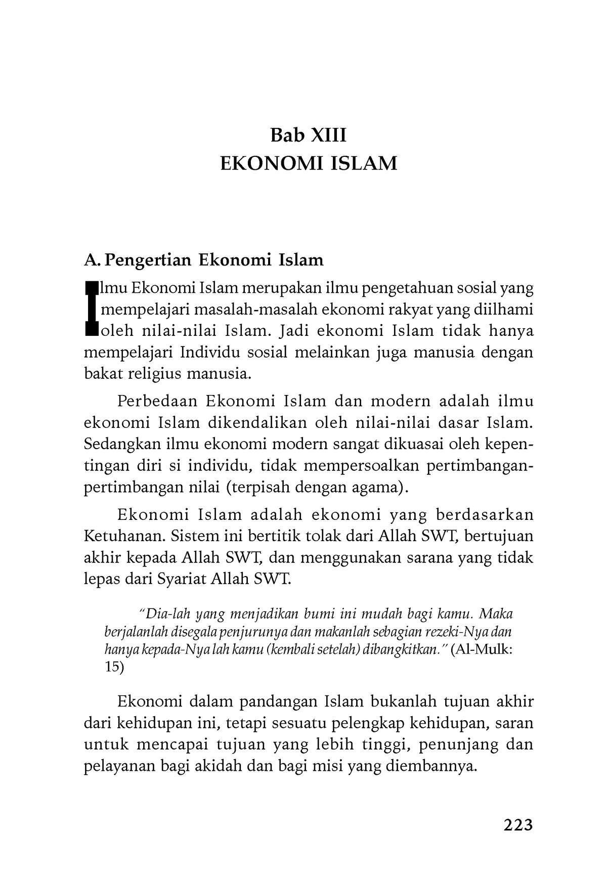 Ekonomi Islam - Bab XIII EKONOMI ISLAM A. Pengertian Ekonomi Islam I ...