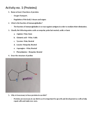 Biochemistry Activity no. 2 (Enzymes) - Pharmaceutical Biochemistry ...