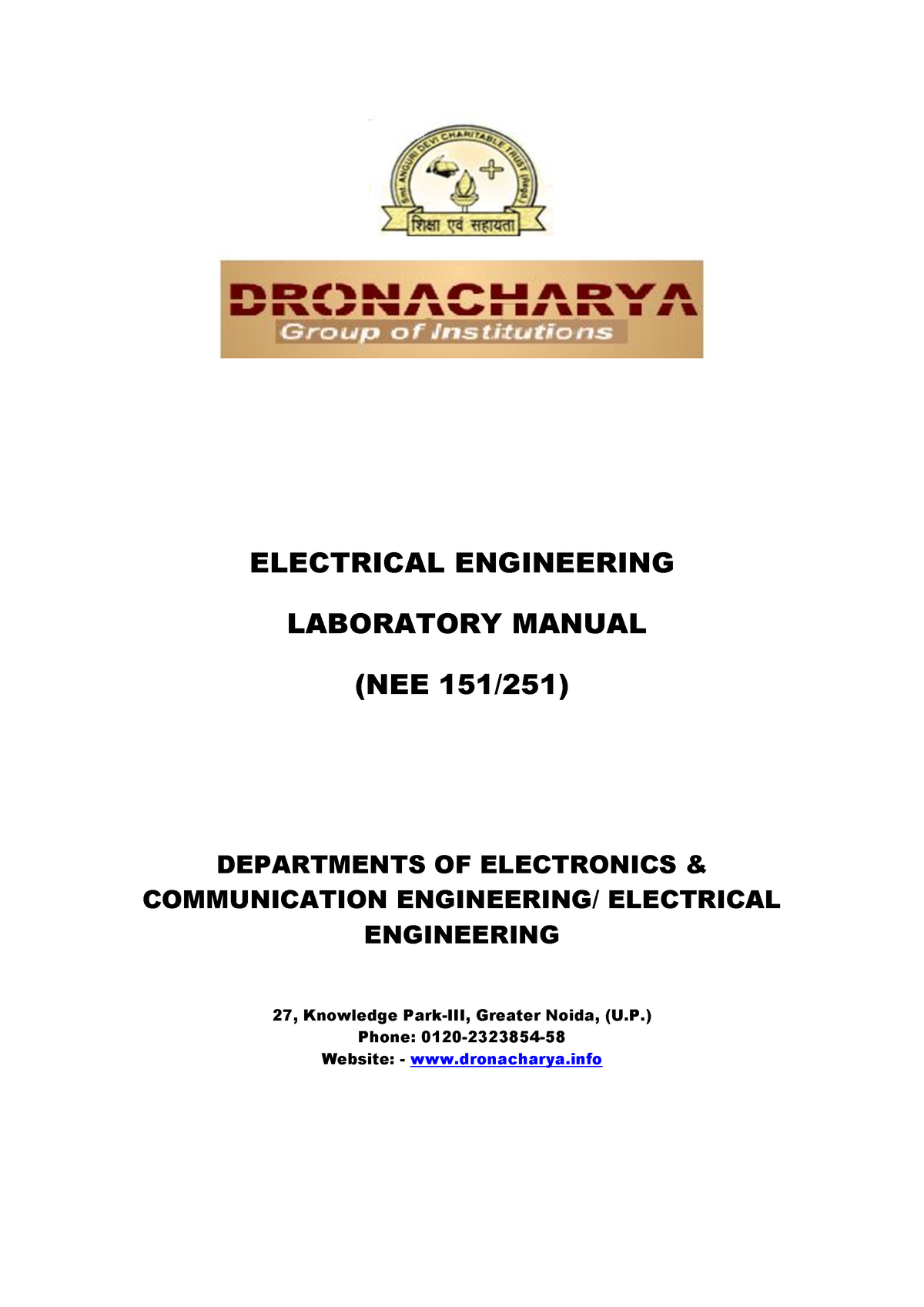 Electrical Engineering Lab Manual - ELECTRICAL ENGINEERING LABORATORY ...