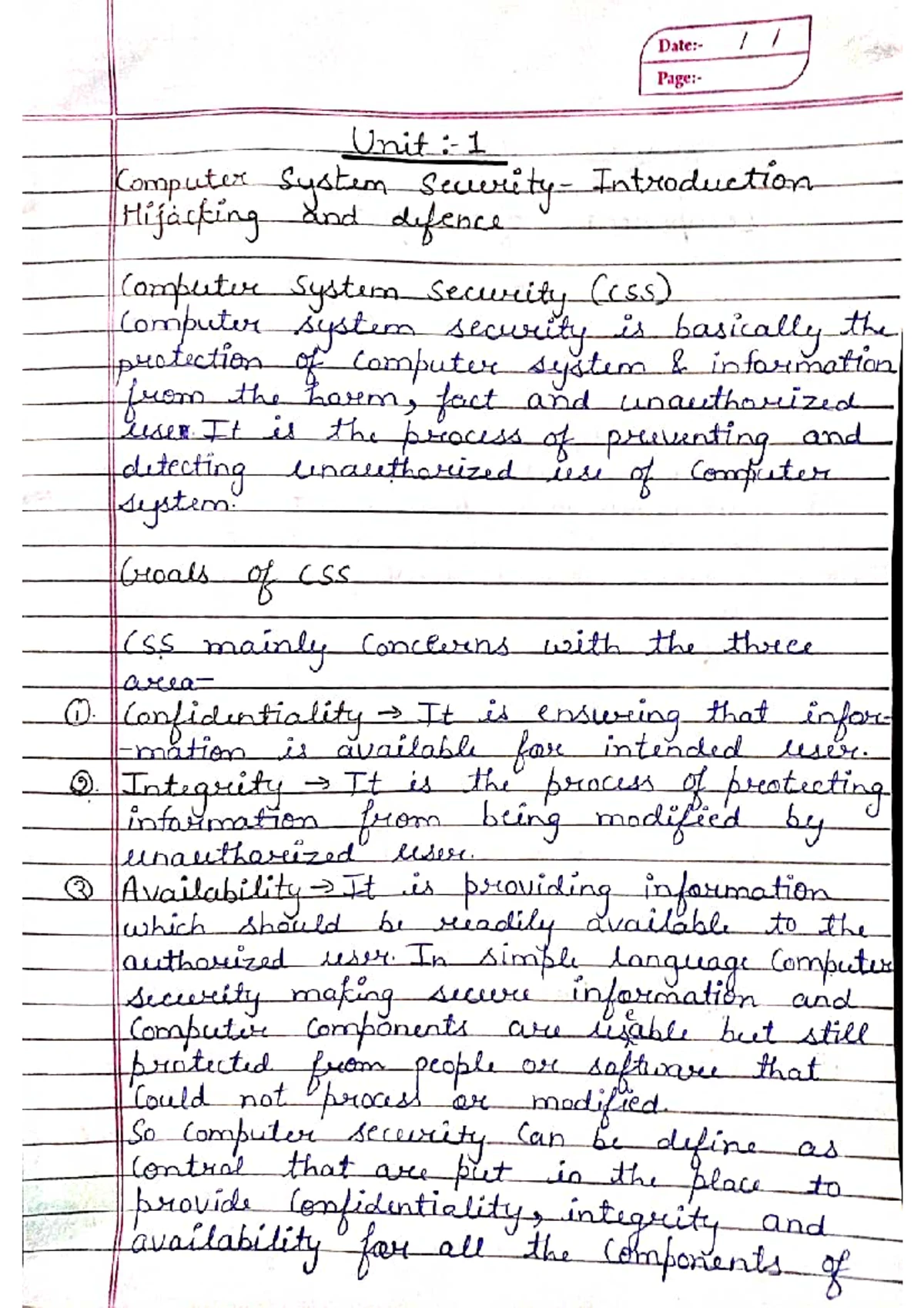 CSS All Unit Notes - Computer System Security/Python Programming - Studocu