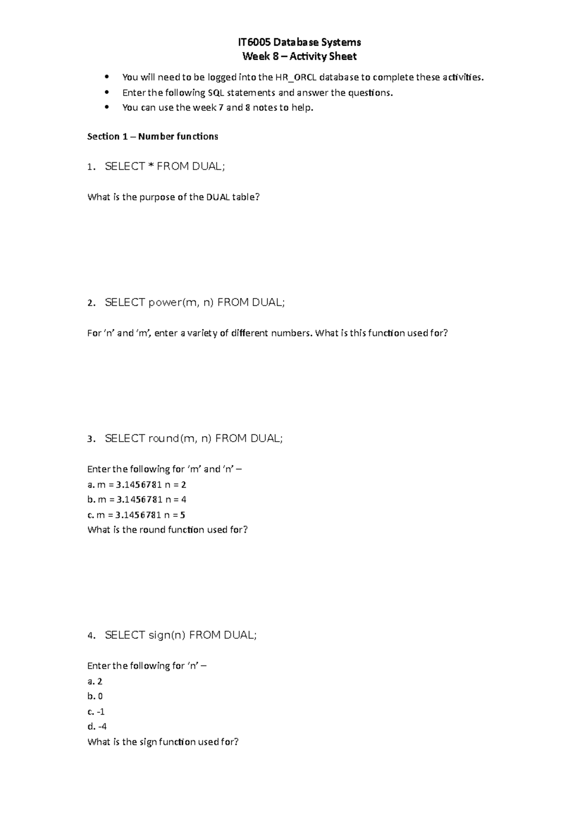 Lesson 8 functions practice week 8 activity sheet you will need to be logged into the hr