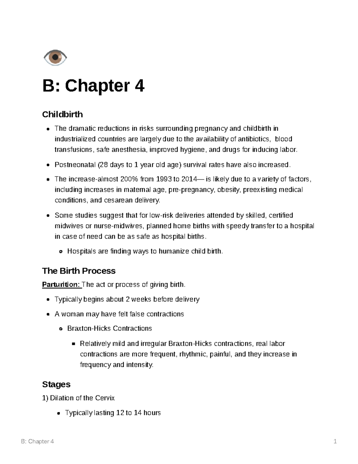 Chapter 4 Of Developmental Psychology - / B: Chapter 4 Childbirth The ...