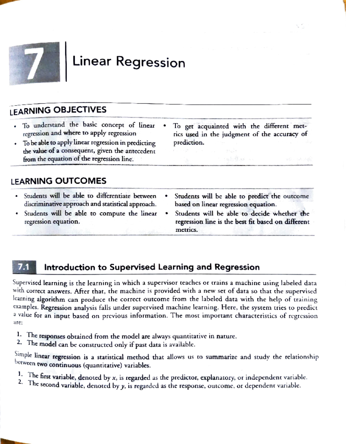 Linear regression - Machine learning and computing topic - 7 Linear ...