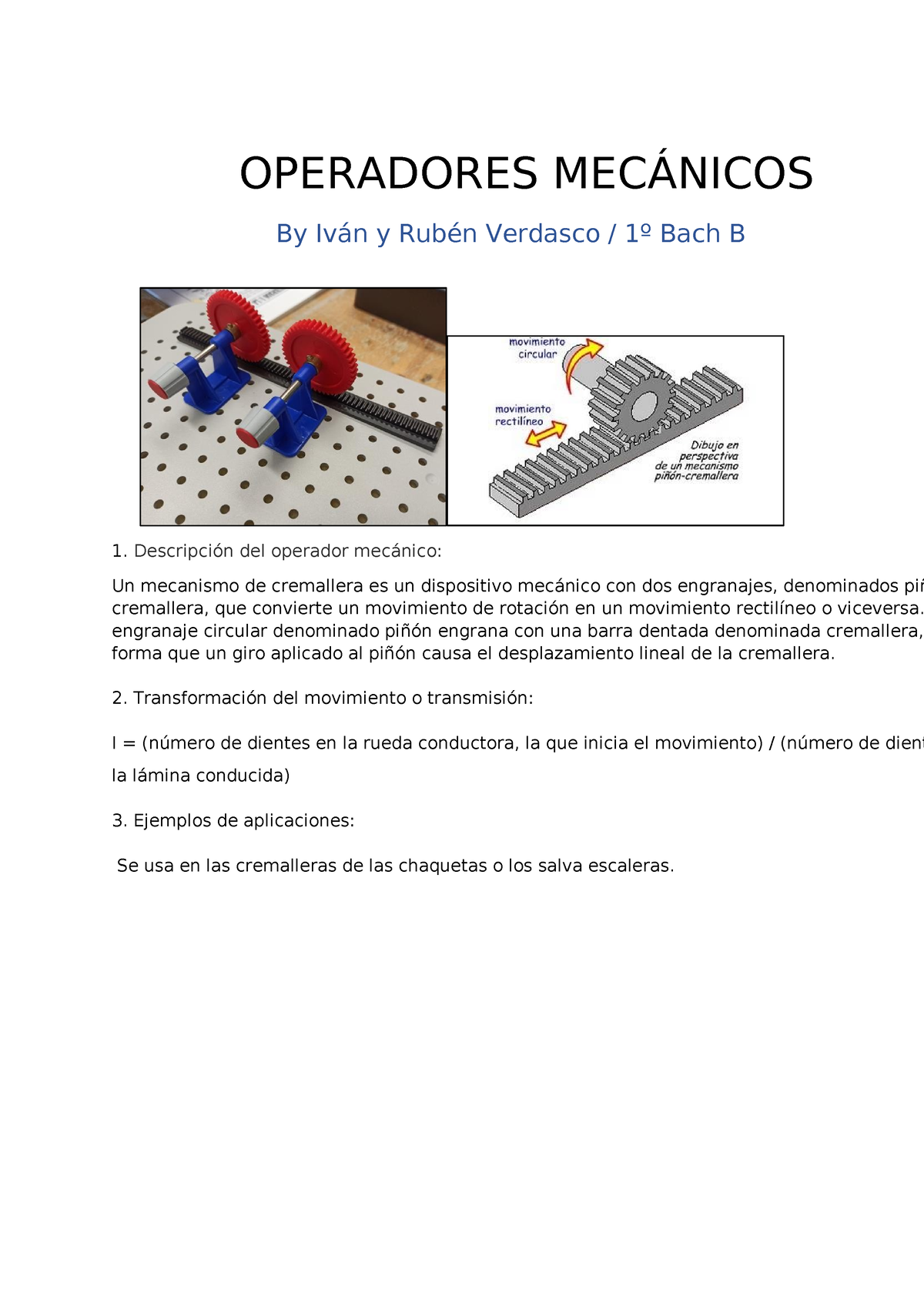 Operadores Mecánicos - Exercicis De Tecnología - OPERADORES MECÁNICOS ...