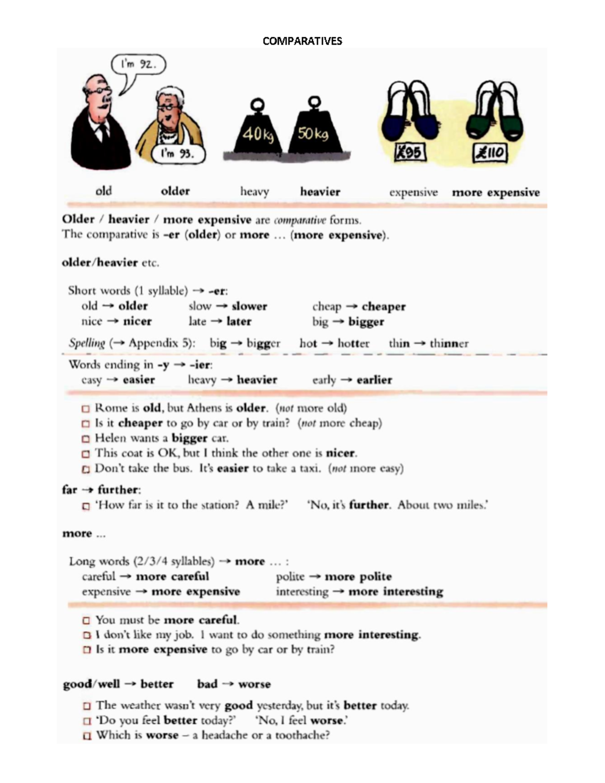 Comparatives - trabajo - Ingles - COMPARATIVES EXERCISES - Studocu