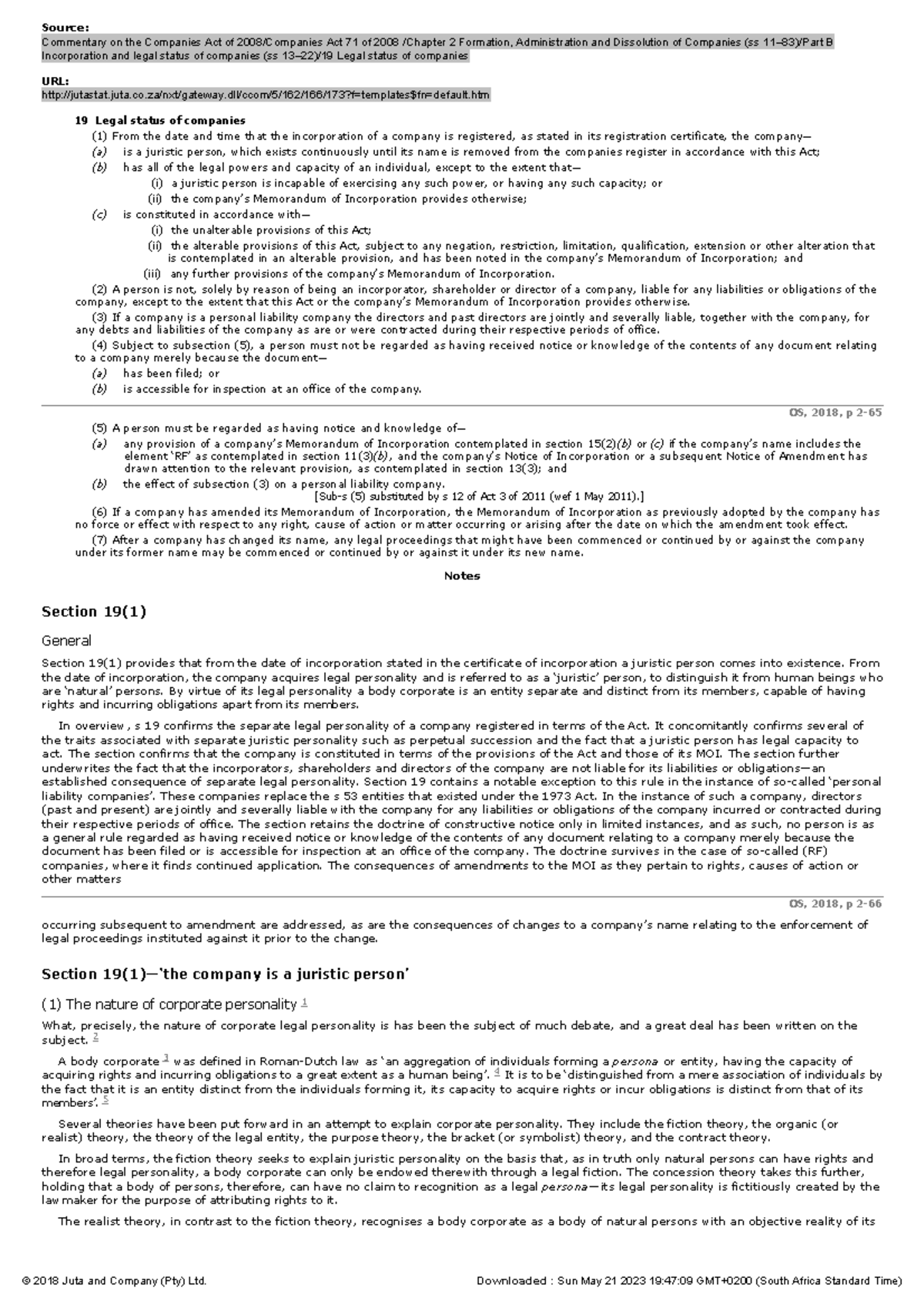 19 Legal status of companies - juta.co/nxt/gateway.dll/ccom/5/162/166 ...