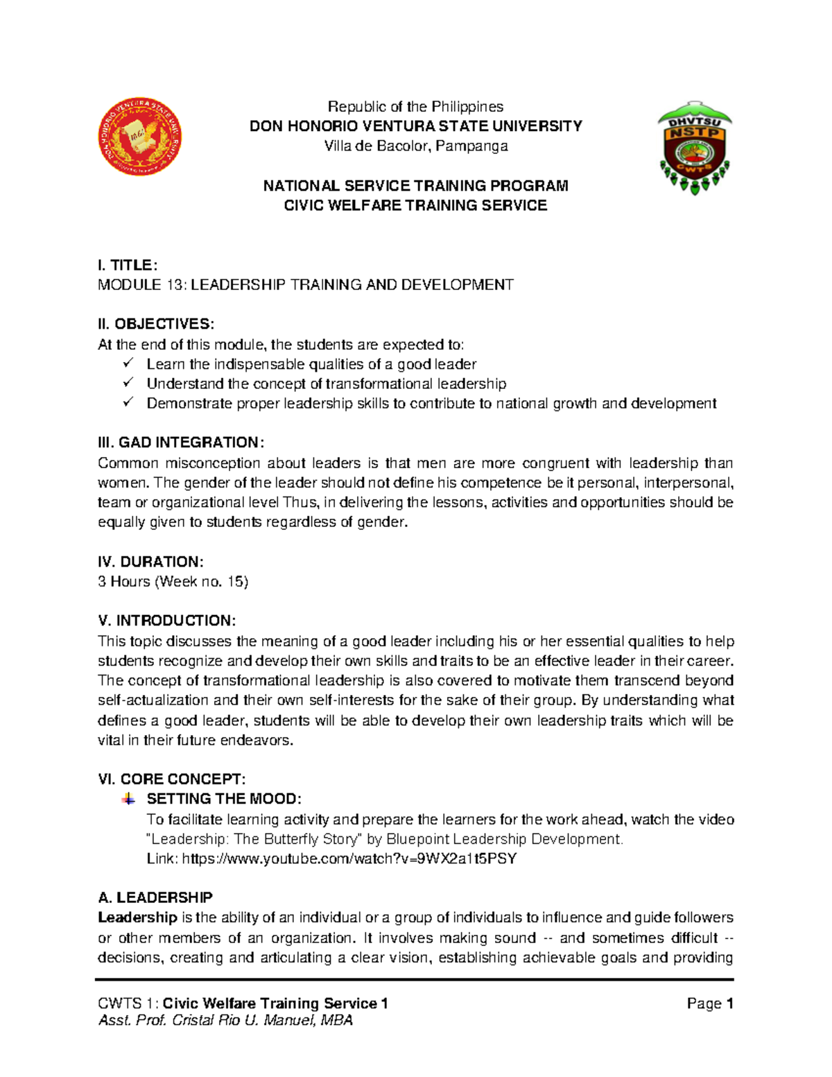 Leadership Training AND Development - Civic Welfare Training Service ...