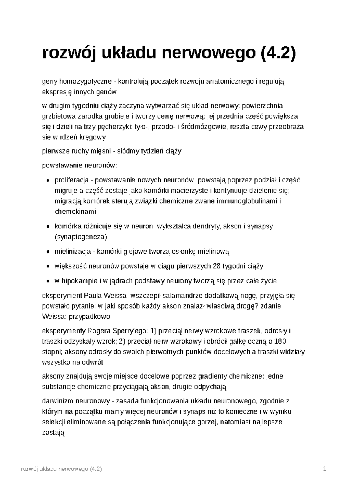rozwój układu nerwowego (4.2) - rozwój układu nerwowego (4) 1 rozwój