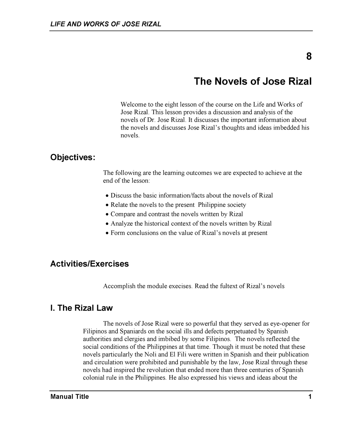 lesson-8-novels-of-rizal-life-and-works-of-jose-rizal-manual-title-1