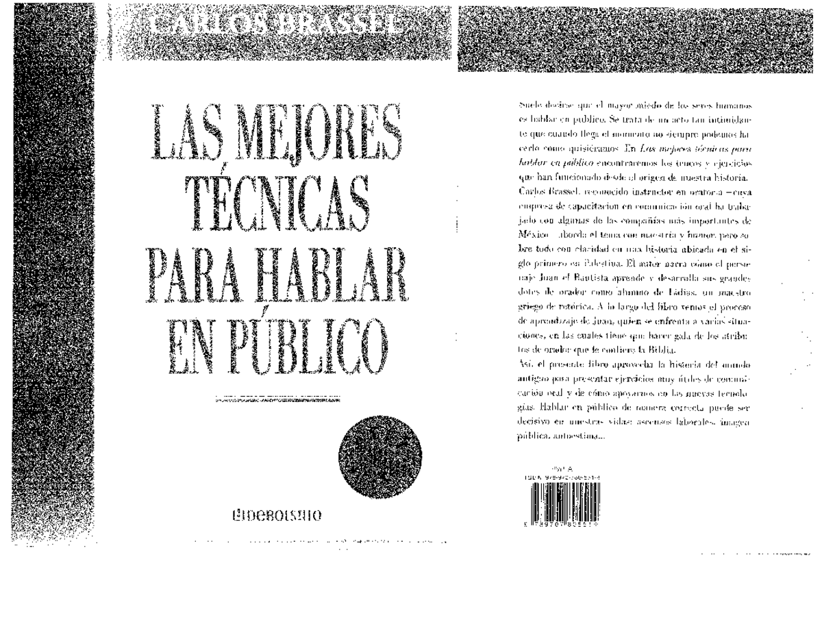 Técnicas para hablar en público libro - Lenguaje y comunicación - Studocu