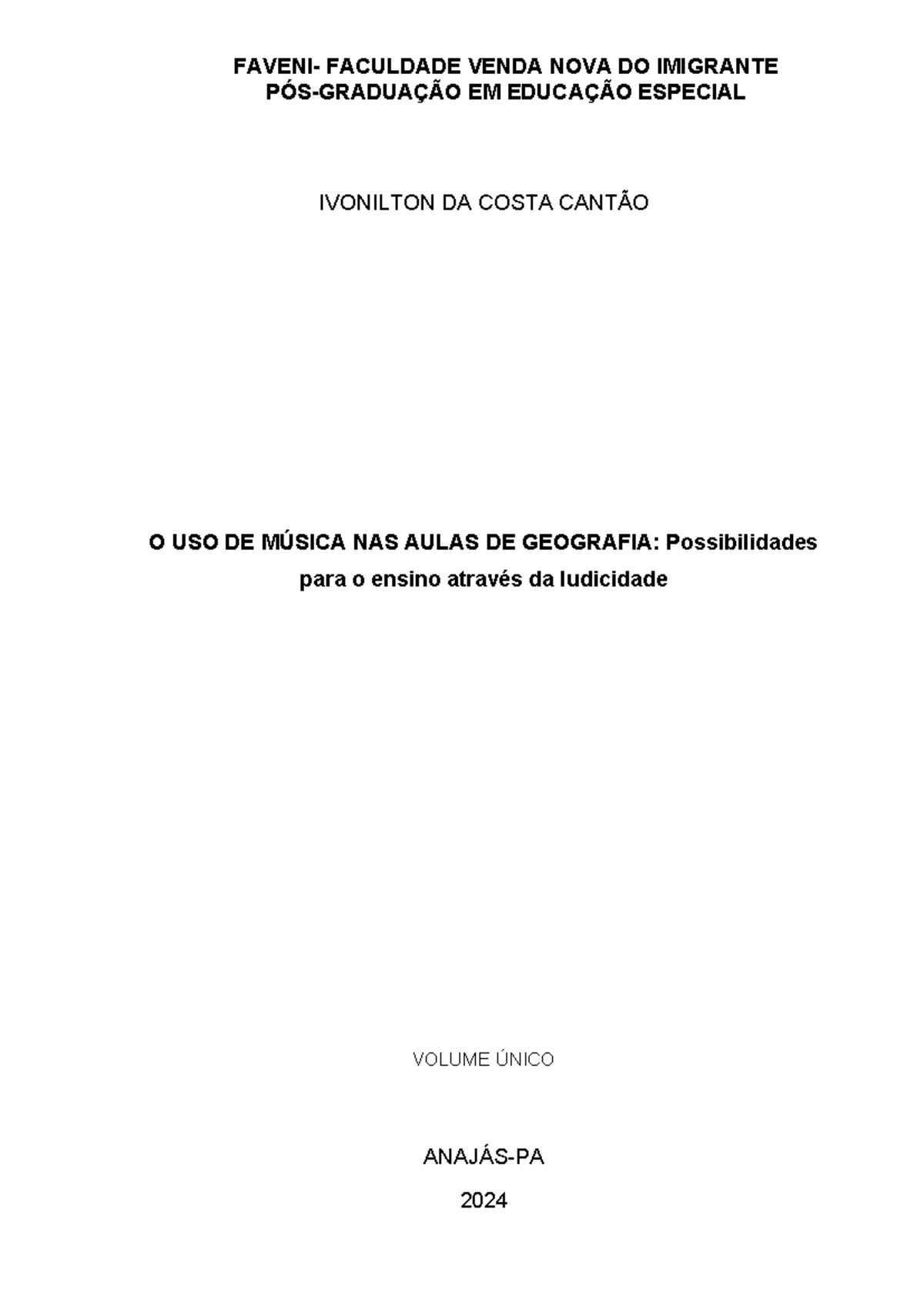 Atigo Ivonilton Geografia - FAVENI- FACULDADE VENDA NOVA DO IMIGRANTE ...