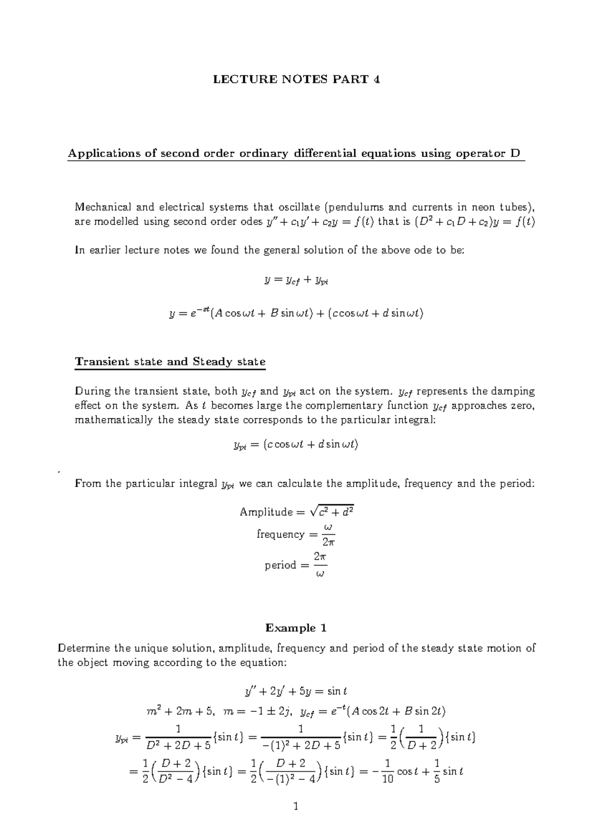 D- Operator PART 4 CORR - Lecture notes 4 - LECTURE NOTES PART 4 ...