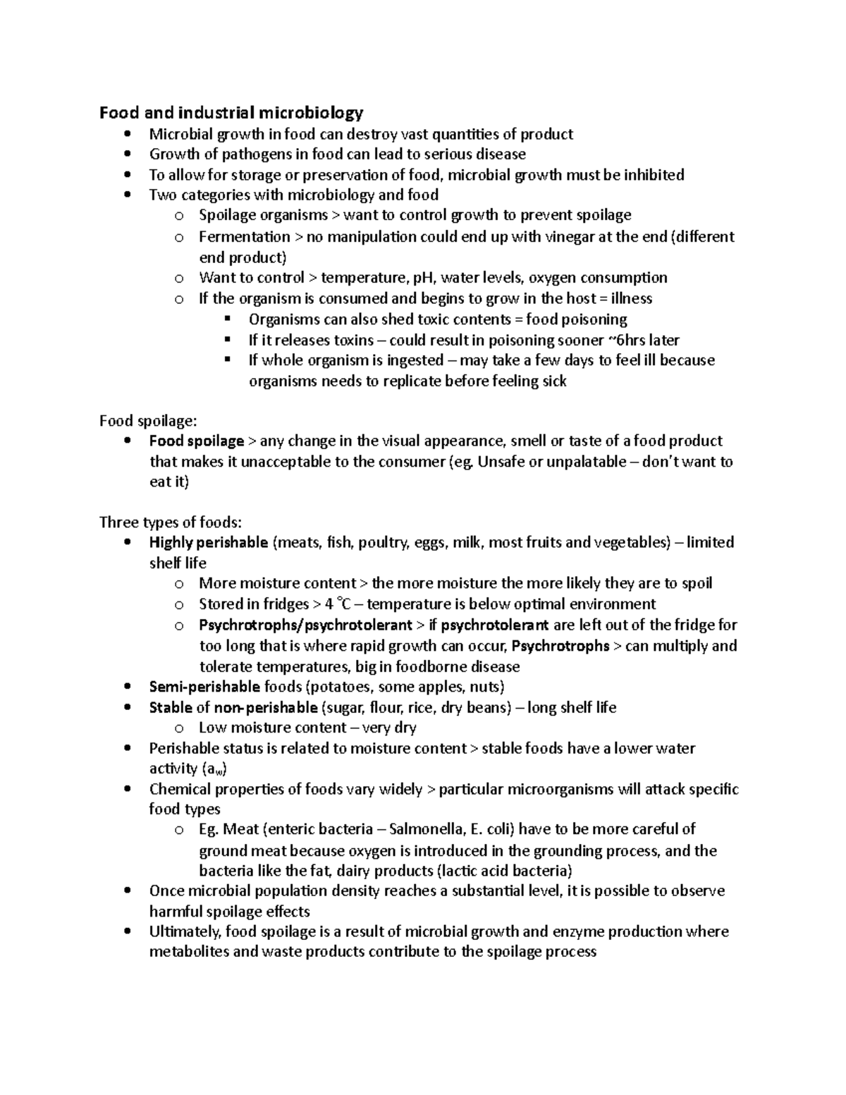 Food and industrial microbiology Unsafe or unpalatable don’t want