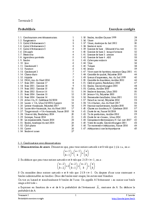 Exercices Probabilité Et Statistique 4 Exercices Corrigés De Exercices Probabilité Et Statistique 4 Exercices Corrigés De
