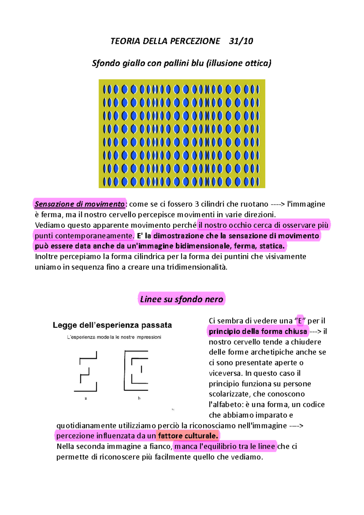 Teoria Della Percezione 3 - TEORIA DELLA PERCEZIONE 31/ Sfondo Giallo ...