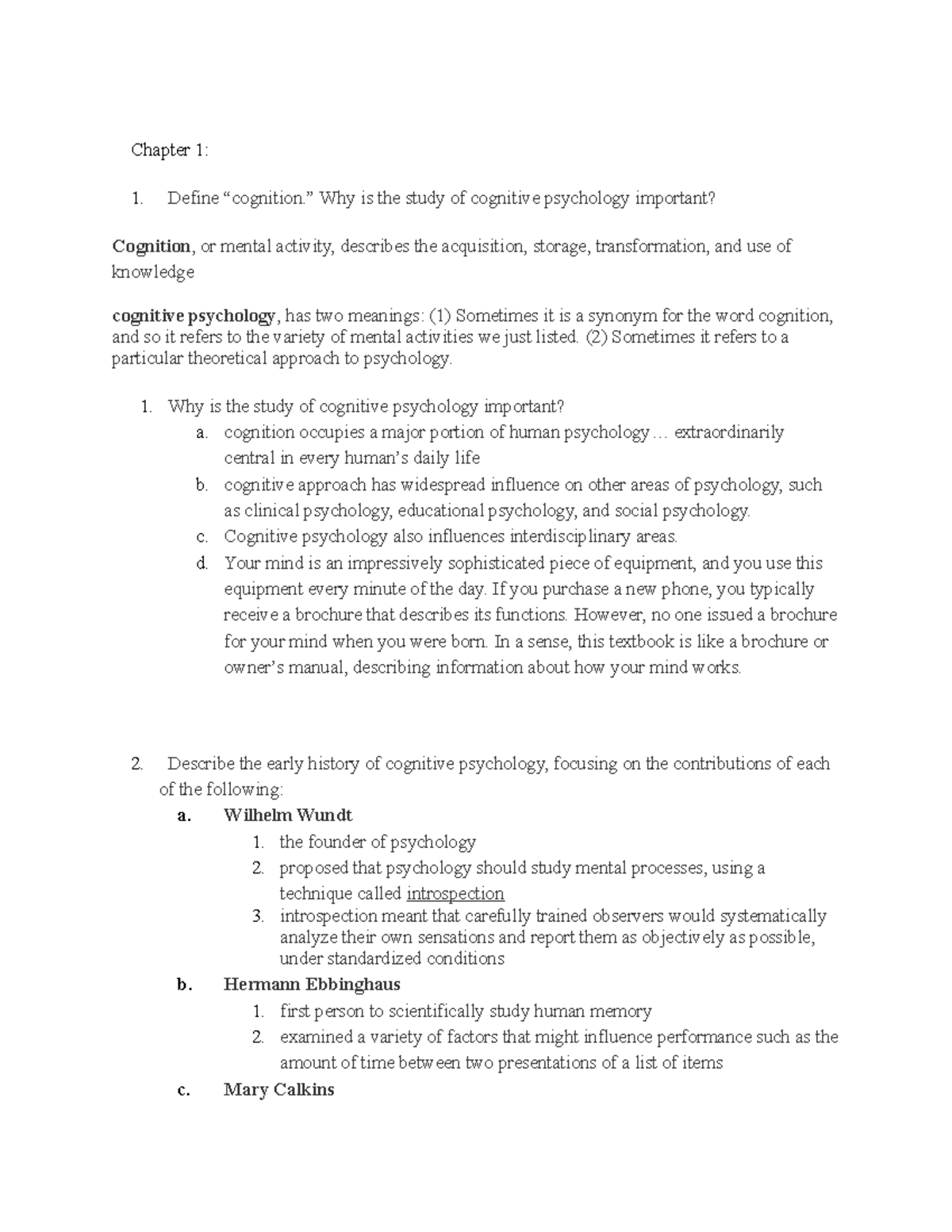 Unit 1 ch. 1 - These are the notes from chapter 1 for unit 1 of PSYC ...