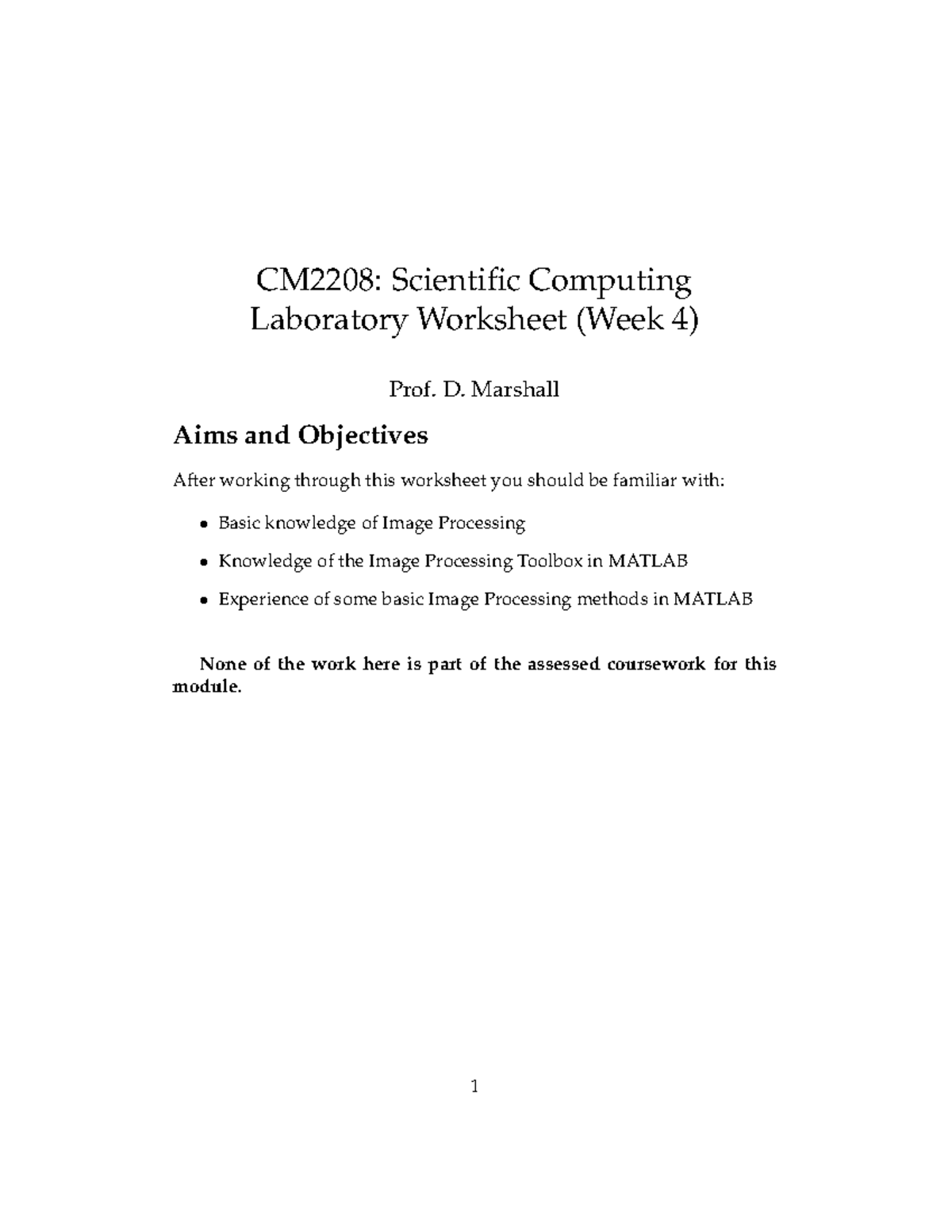 CM2208 2015-2016 Lab Worksheet Week 4 - CM2208: Scientific Computing ...