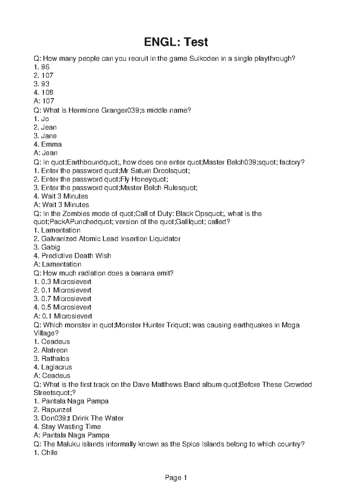 ENGL109-Test-4 - lecture - ENGL: Test Q: How many people can you ...