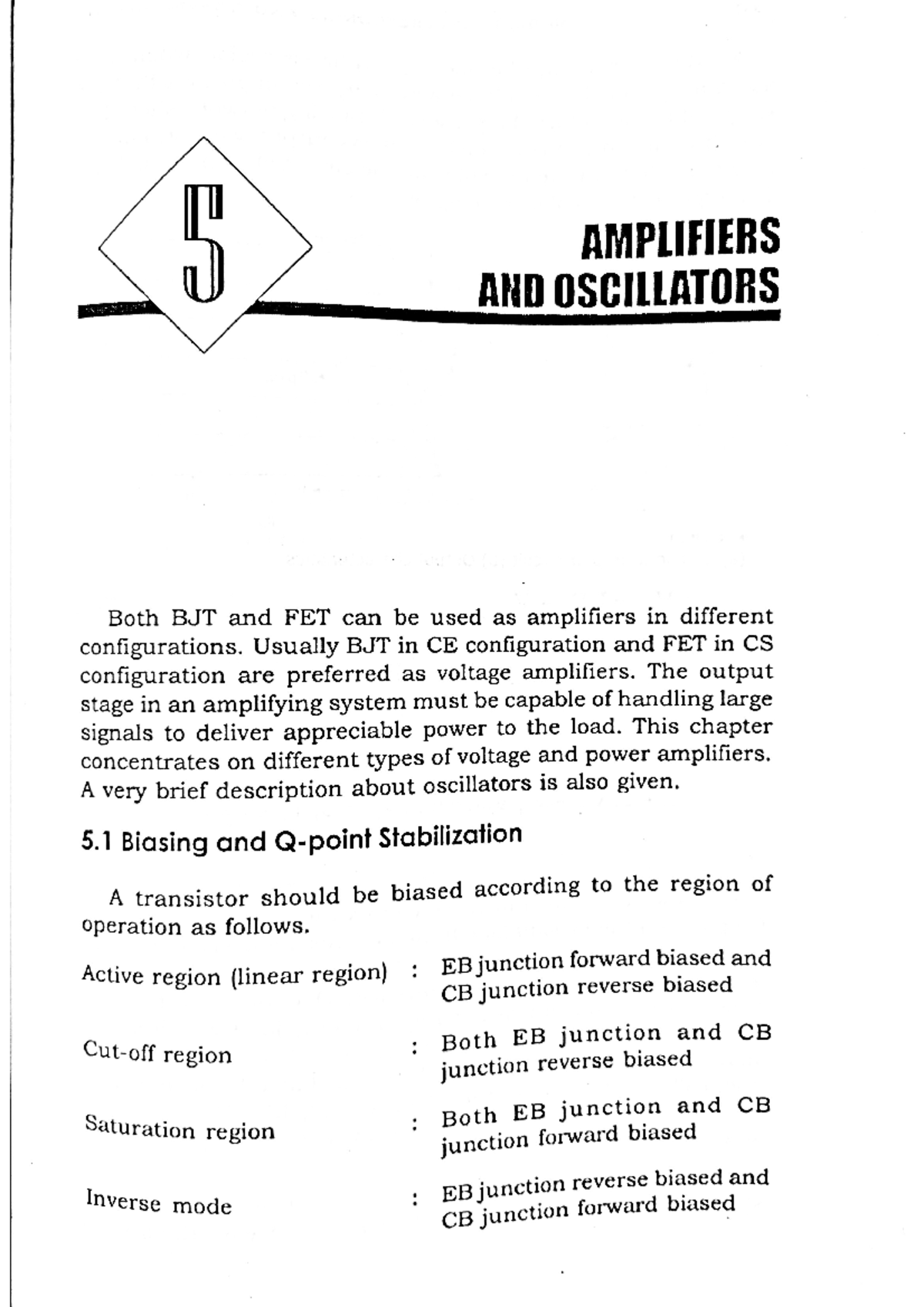 Amplifiers and oscillators Basics of Electronics Engineering Studocu