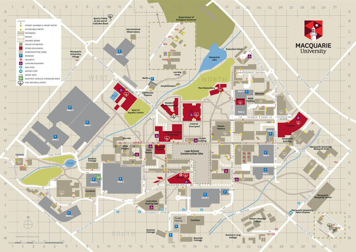 MQ-Campus map 2022-10 - practice material - 50 100 150 225 UNIVERSIT Y ...