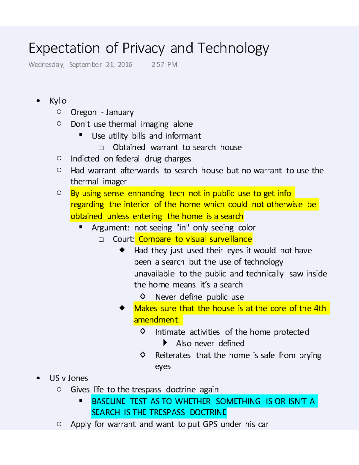 Expectation of Privacy and Technology Oregon January Obtained