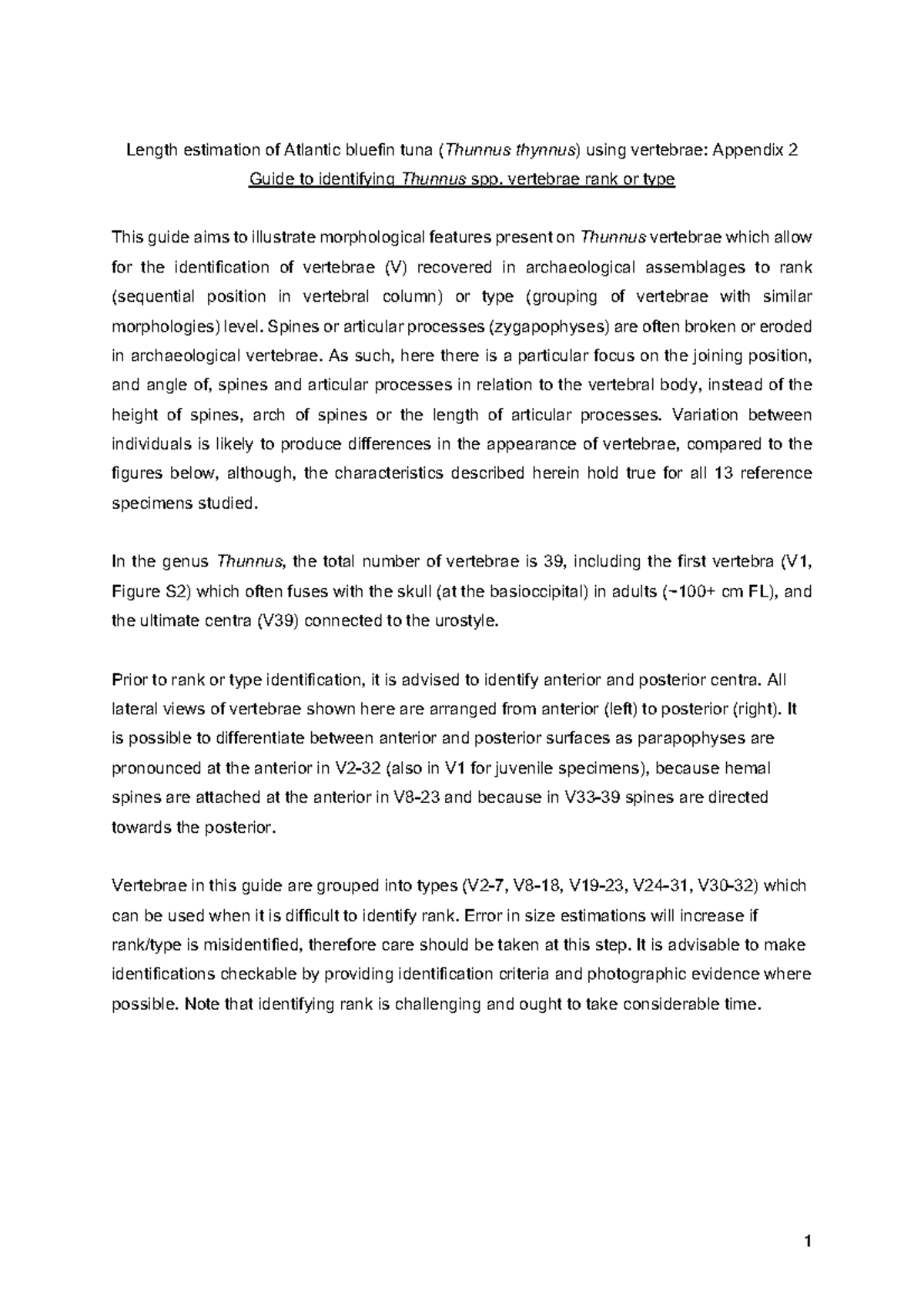 Andrews et al 2022 Guide to identifying Thunnus spp. vertebrae rank or ...