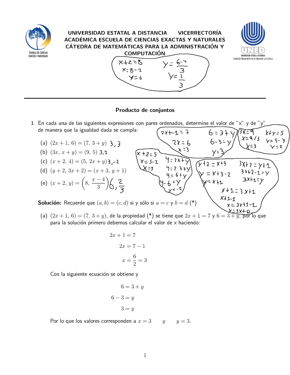 Ejercicios Adicionales Capítulo #2 - UNIVERSIDAD ESTATAL A DISTANCIA ...