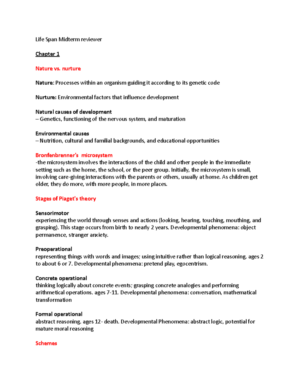 Life Span Midterm reviewer - Life Span Midterm reviewer Chapter 1 ...