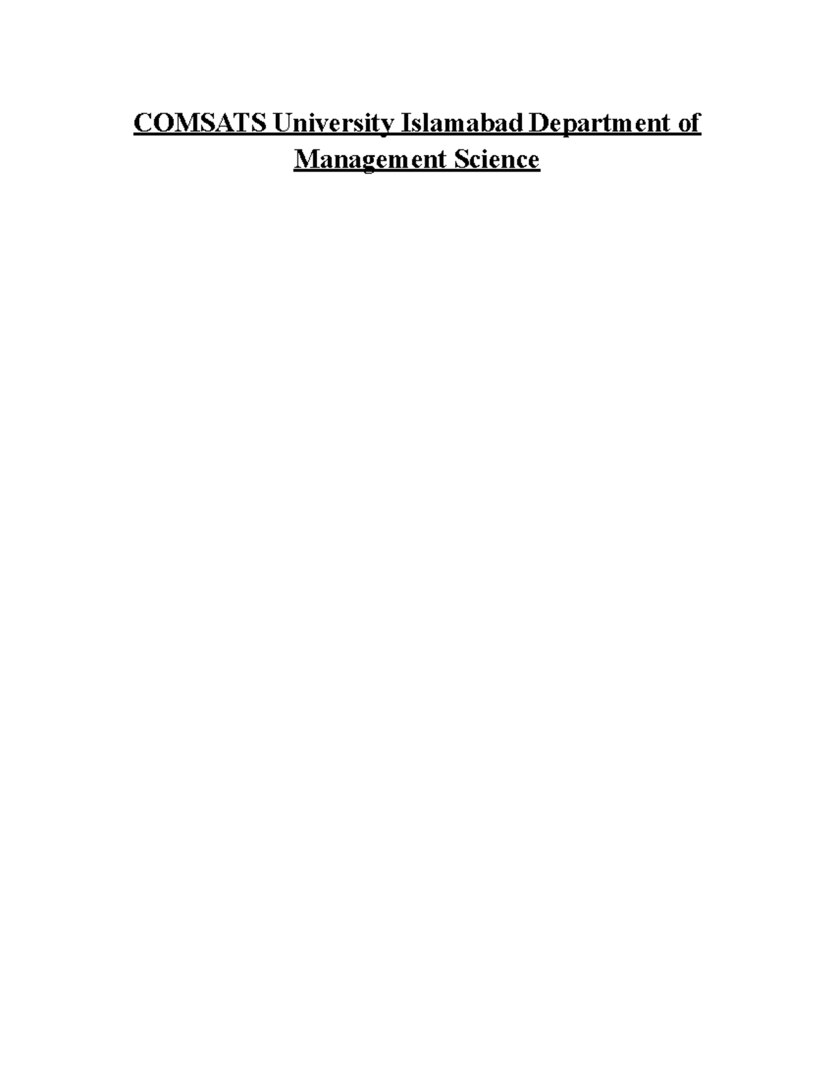 Lab 04 - COMSATS University Islamabad Department of Management Science ...