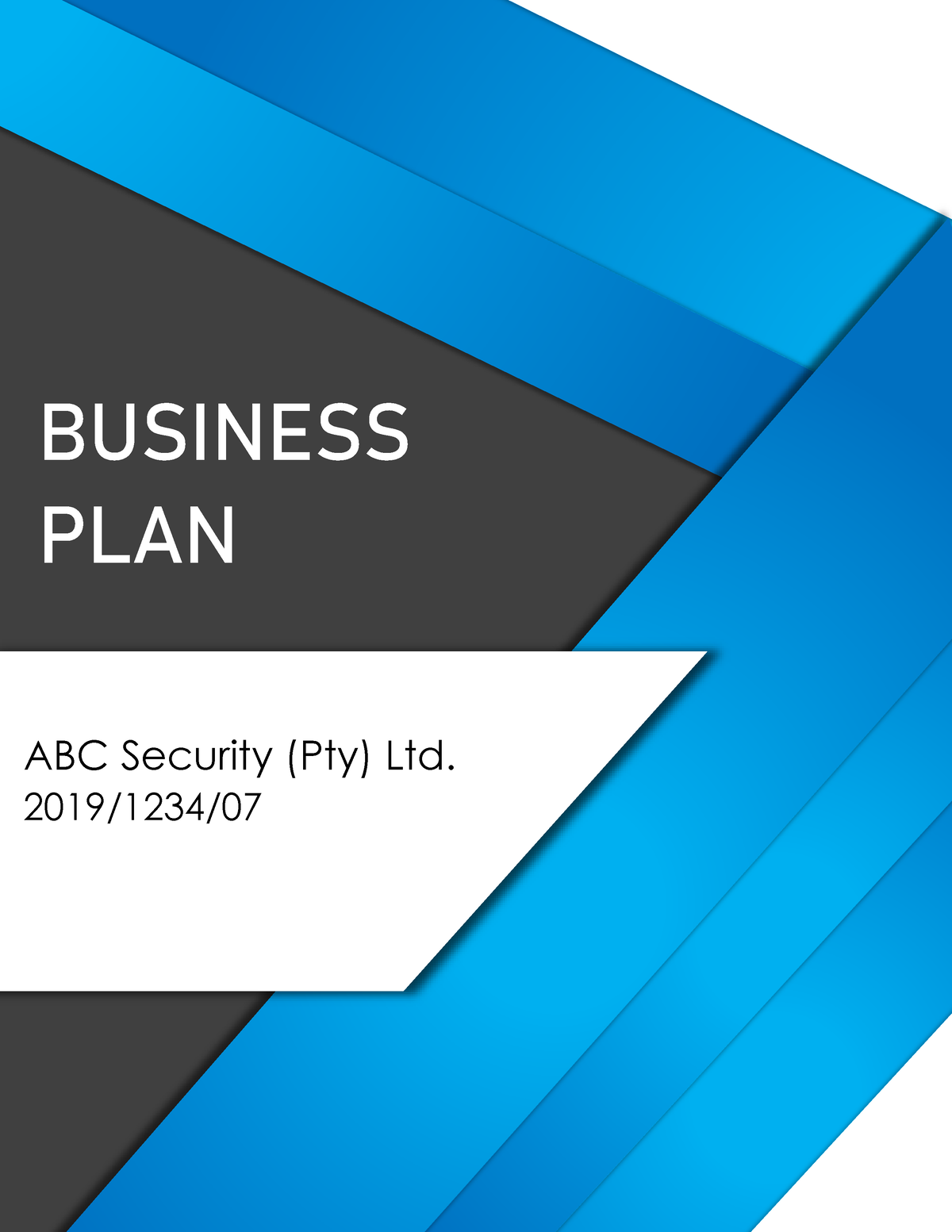 Entry Level Business Plan Example - ABC Security (Pty) Ltd. 2019/1234 ...