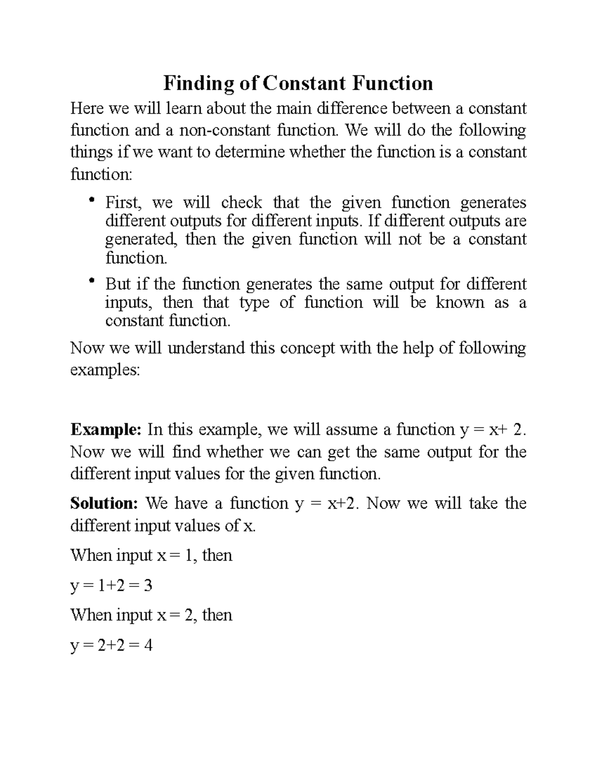 Finding Of Constant Function, Graph, Domain and Range - Finding of ...
